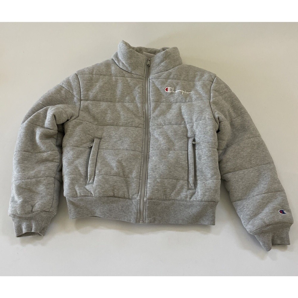 Vintage 1990 CHAMPION Reverse Weave Jacket Quilted Puffer Bomber Medium Y2K Coat